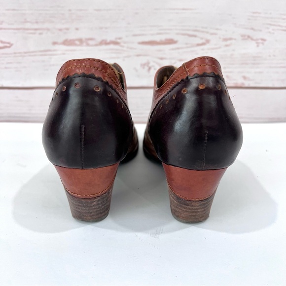 Spring Step L'Artiste Patchwork Retro Leather Bardot Wing Tip Derby Booties - Picture 7 of 12